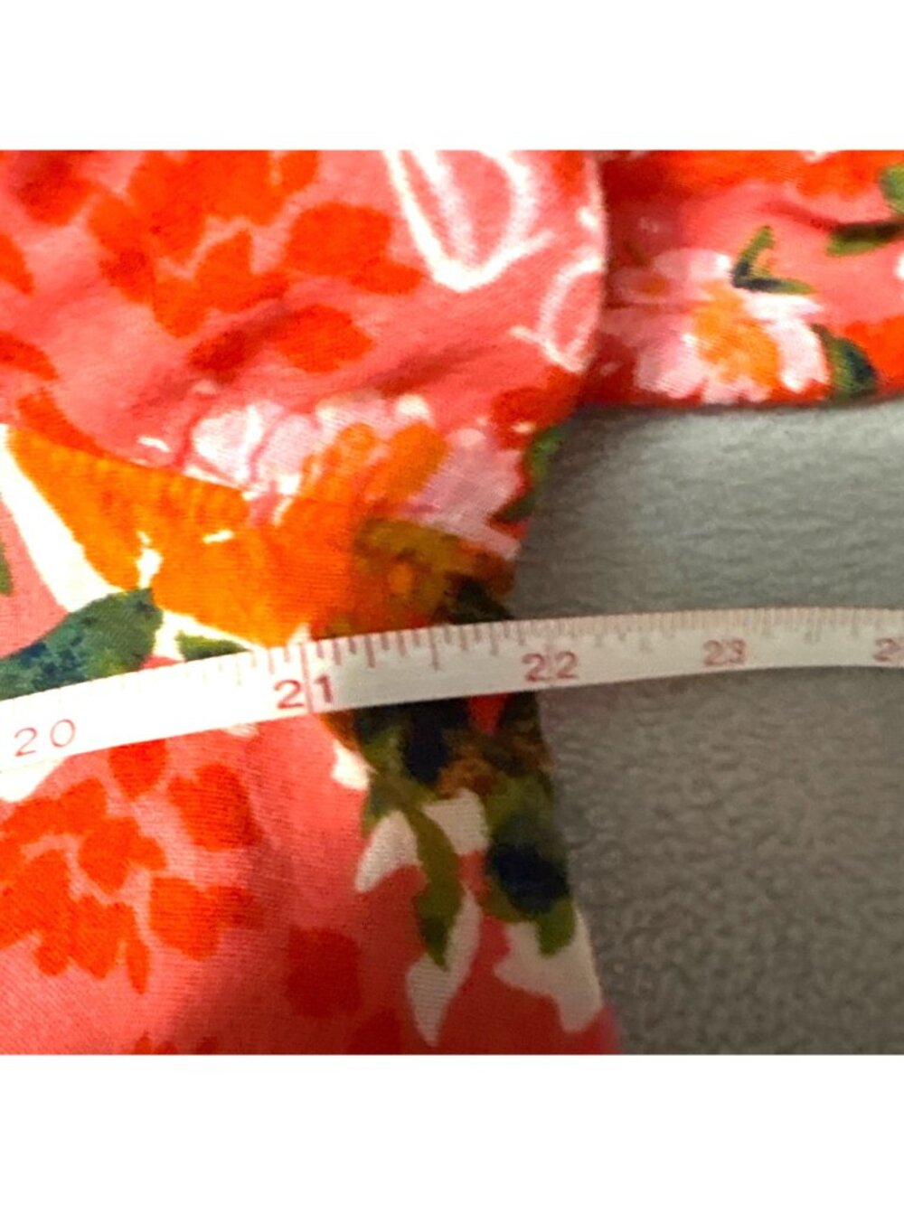Lauren Conrad Red Floral Boho Peasant Blouse S 3/4 Sleeve Lightweight Relaxed Fi - Picture 5 of 6
